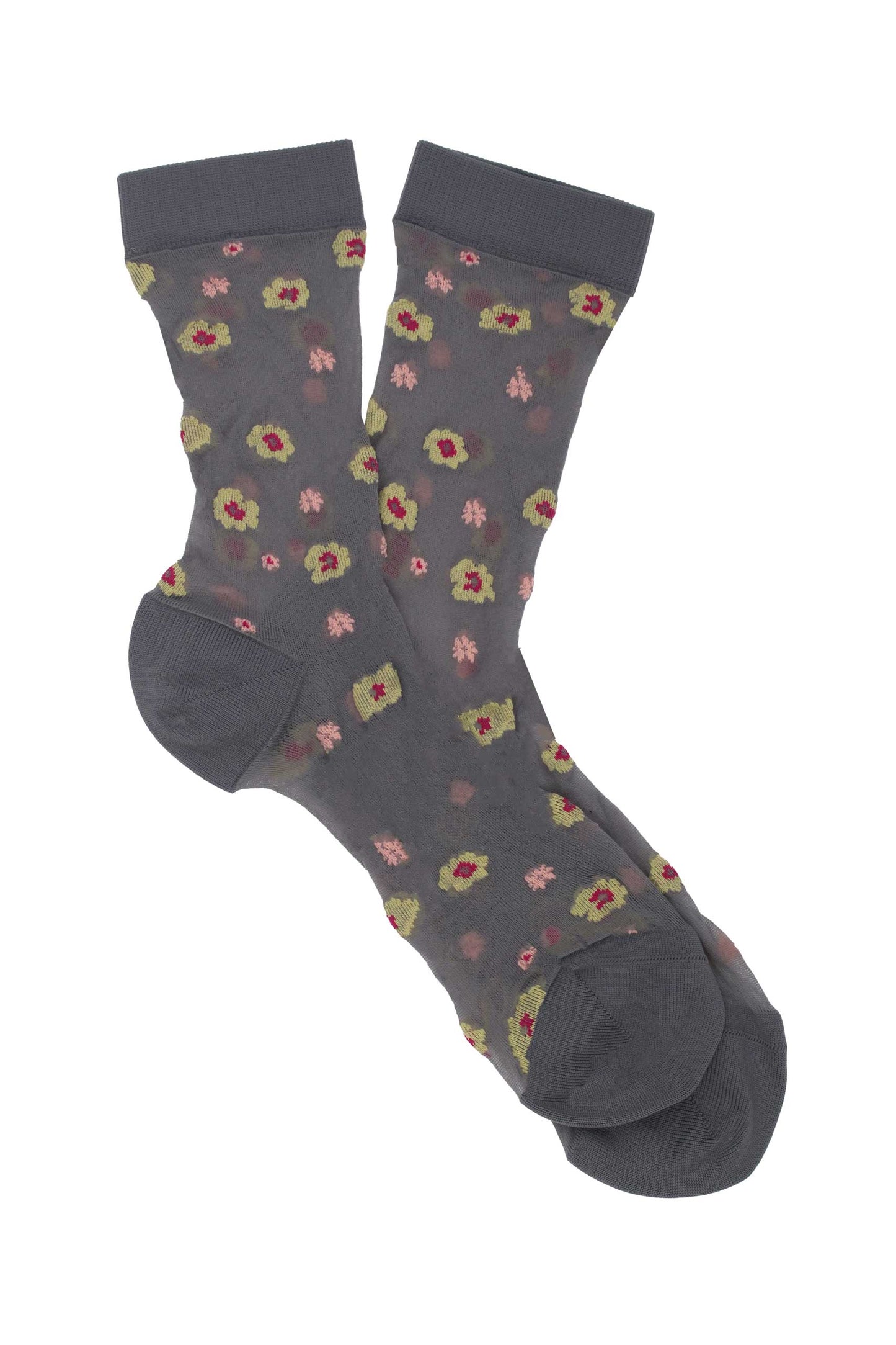 Pedemeia Damensöckchen transparent mit Blümchen