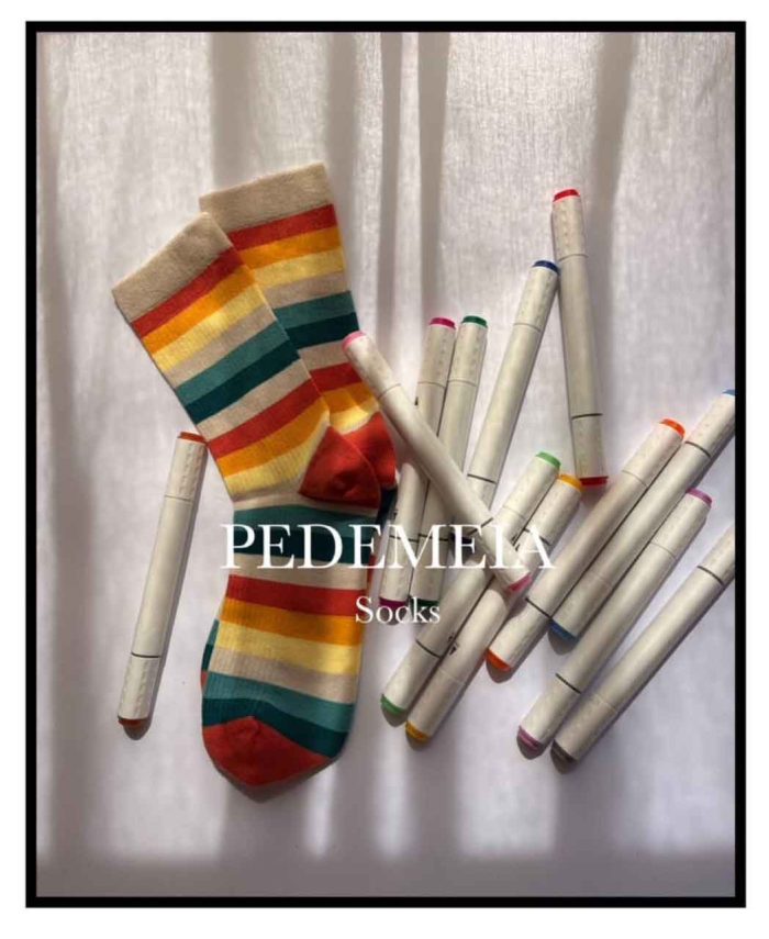 Pedemeia Damensocken bunt gestreift