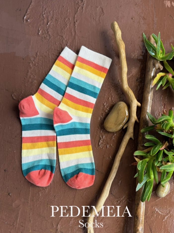Pedemeia Damensocken bunt gestreift