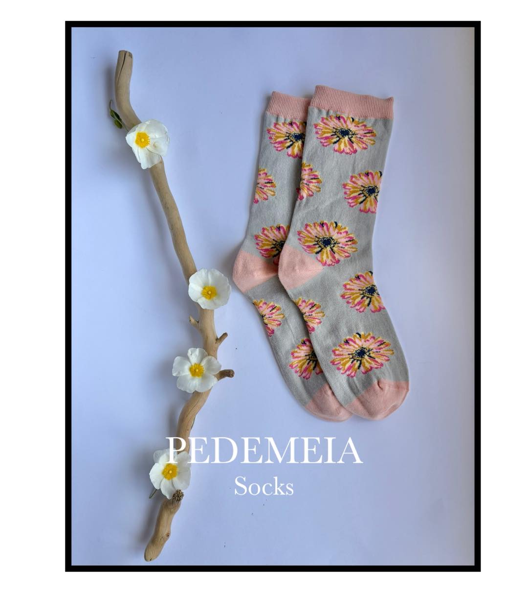 Pedemeia Damensocken mit Blumen