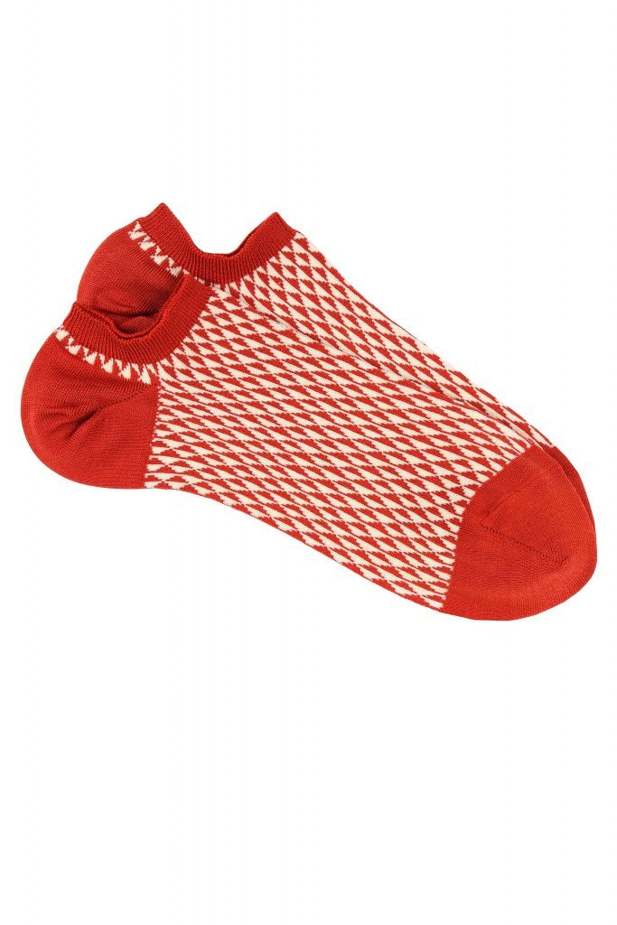 Pedemeia Low-Cut Socks, Triangle Diamond Pattern