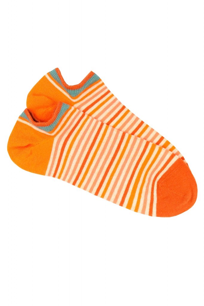 Pedemeia Damen-Low-Cut-Söckchen, gestreift, Bio-Baumwoll-Mix