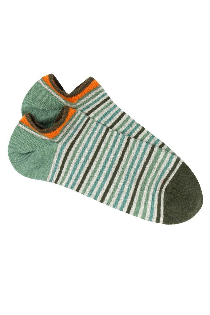 Pedemeia Damen-Low-Cut-Söckchen, gestreift, Bio-Baumwoll-Mix