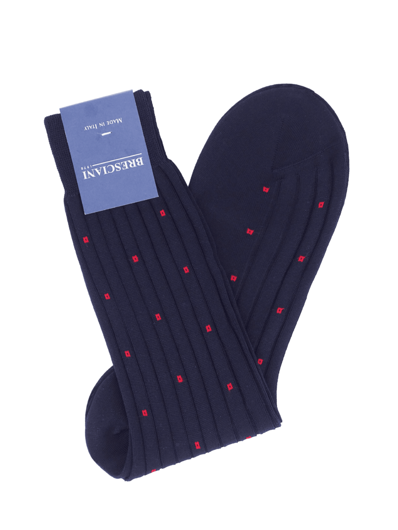 Bresciani Socken mit Muster aus kleinen Quadraten