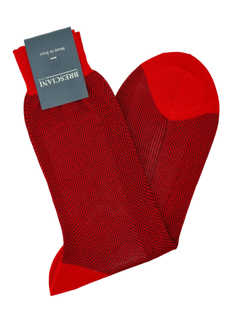 Bresciani Socken mit Herringbone- / Fischgrät-Muster