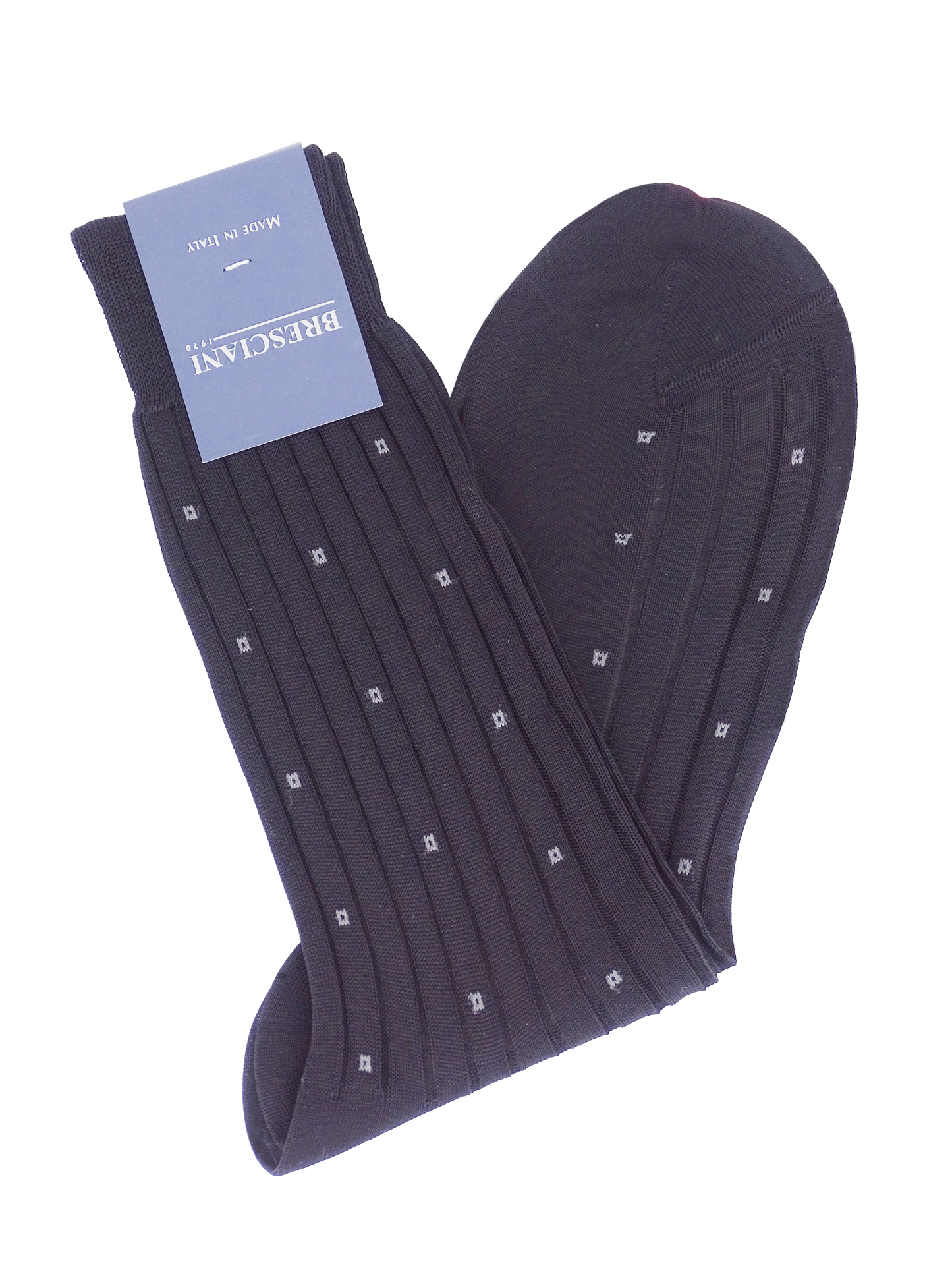 Bresciani socks with pattern of small squares 