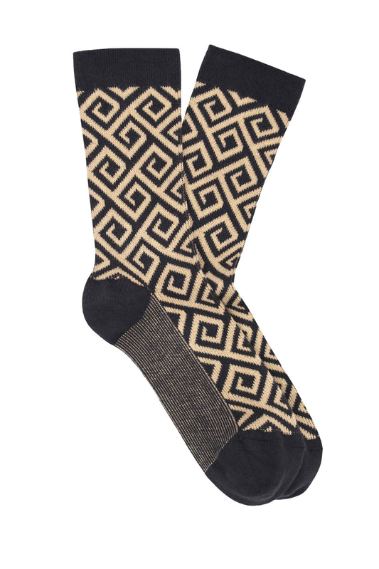 Pedemeia Damen Socken Mäander-Muster