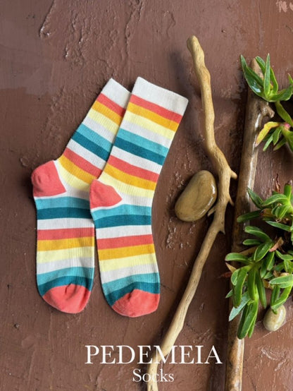 Pedemeia Damensocken bunt gestreift