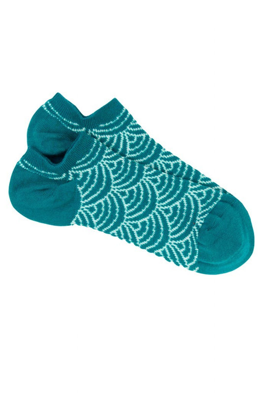 Pedemeia Damen-Low-Cut-Söckchen mit Fächer-Muster, Bio-Baumwoll-Mix