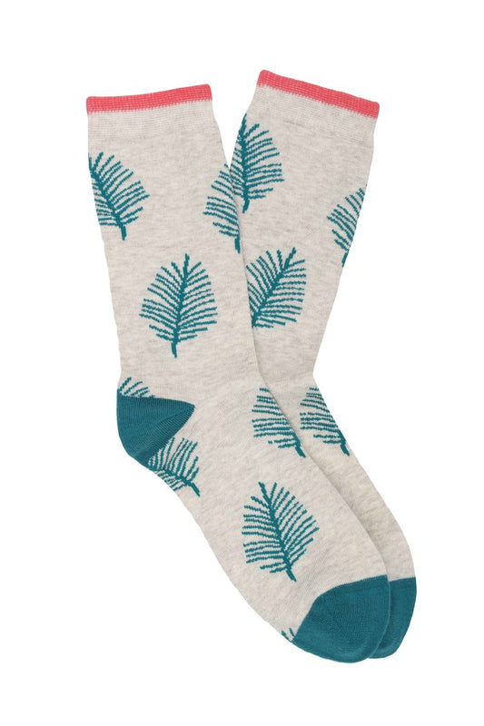 Pedemeia Damen-Socken mit Blatt-Muster