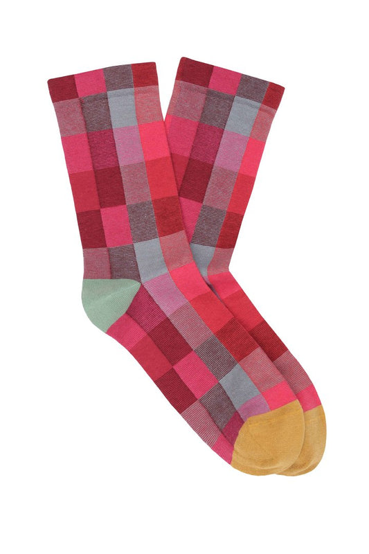 Pedemeia Damen-Socken mit Quadrate-Muster