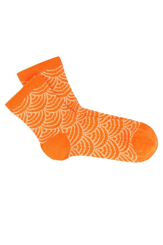 Pedemeia Damen-Söckchen mit Fächer-Muster, Bio-Baumwoll-Mix