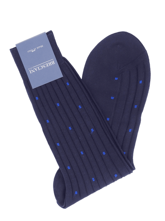 Bresciani socks with pattern of small squares 
