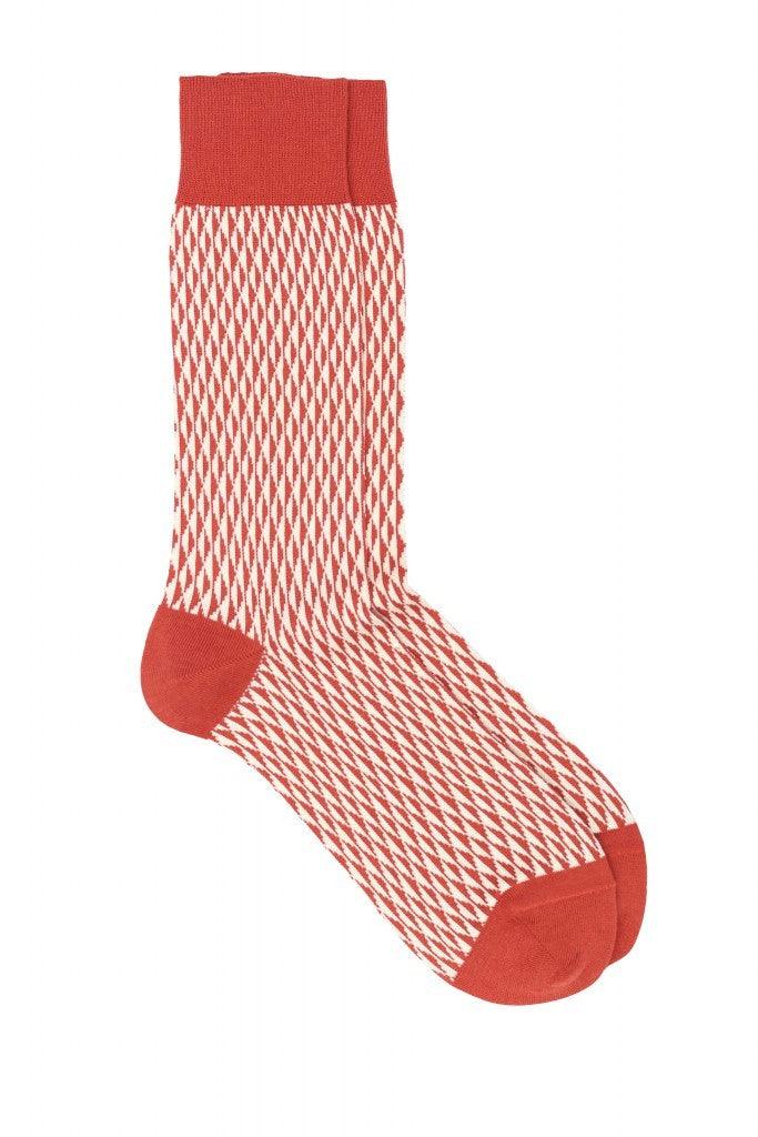 Pedemeia men's socks with triangle diamond pattern 