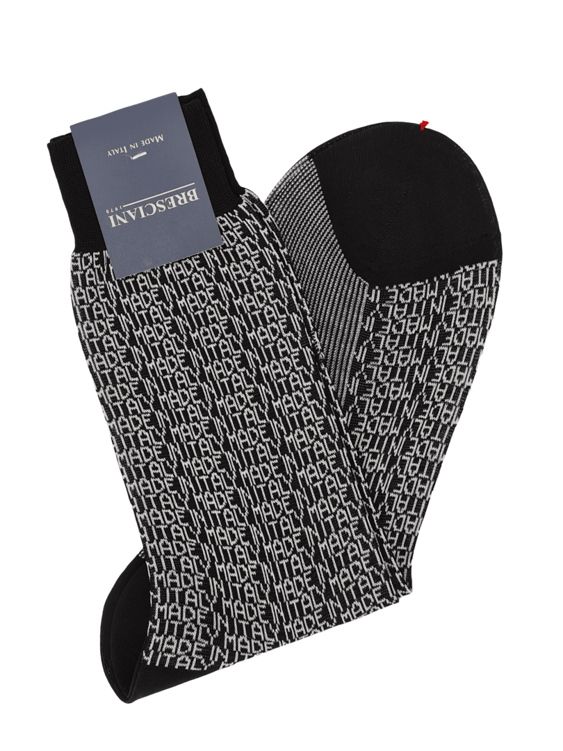 Bresciani Socken mit Schriftzug "Made in Italy"