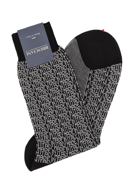 Bresciani socks with "Made in Italy" lettering 