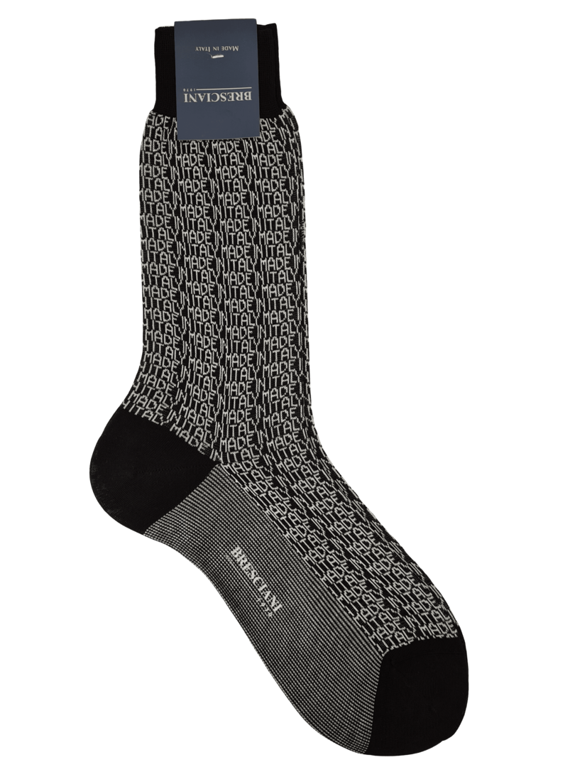 Bresciani Socken mit Schriftzug "Made in Italy"