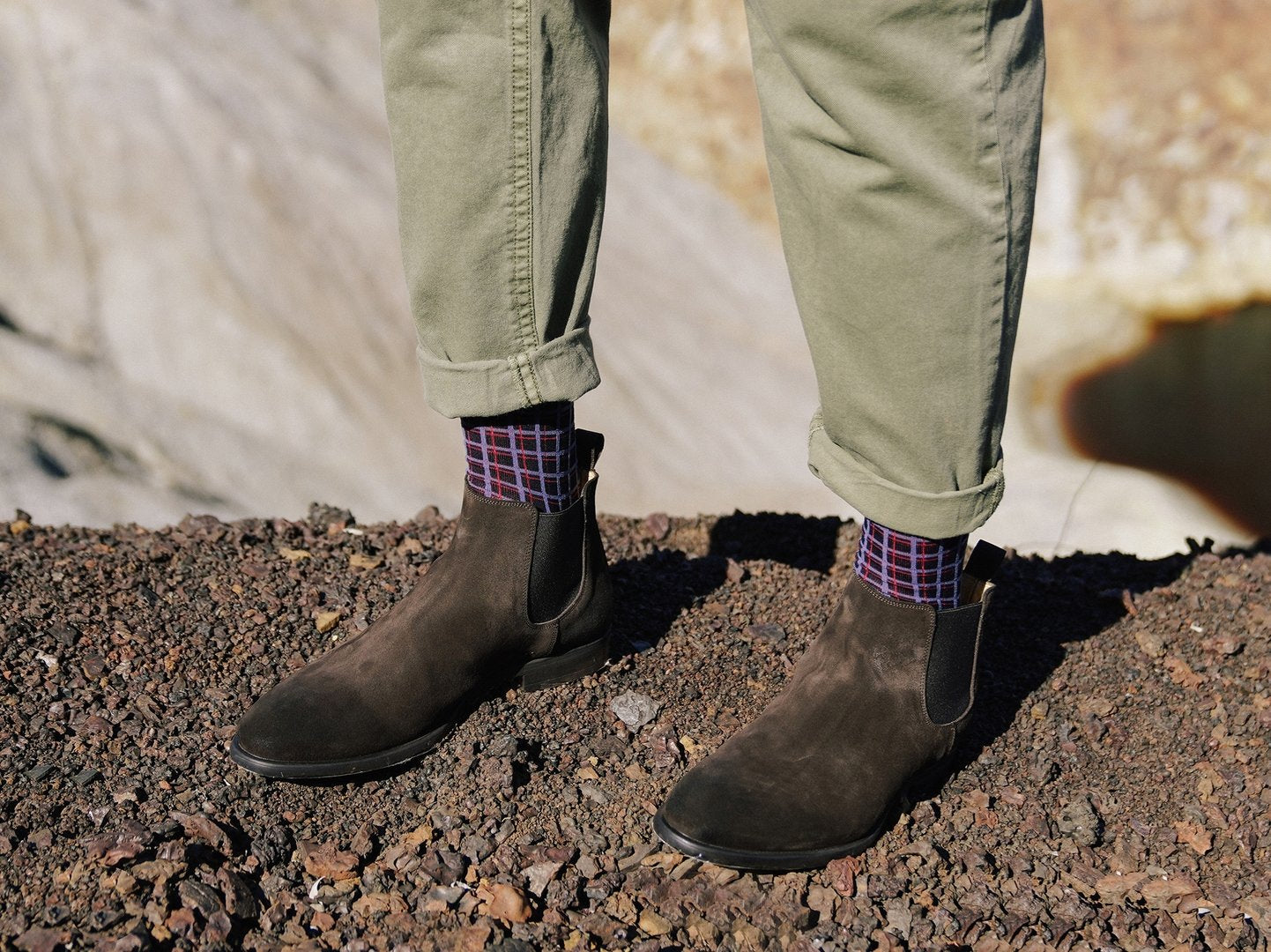 West Mister Socken "Squares Line Blue"