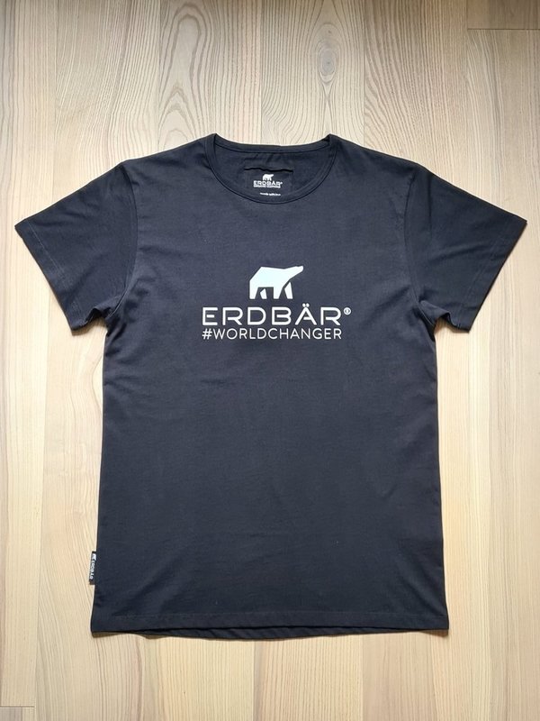 Erdbär Worldchanger T-Shirt schwarz, weißes Bären-Logo