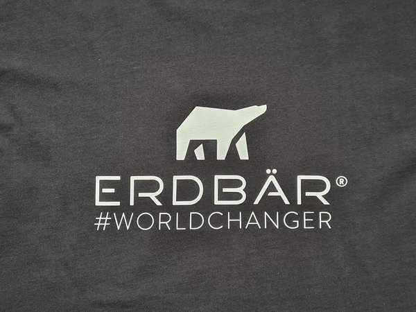 Erdbär Worldchanger T-Shirt schwarz, weißes Bären-Logo